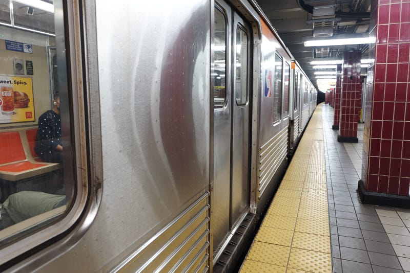 The subway train at the South Street station on the Broad Street line.