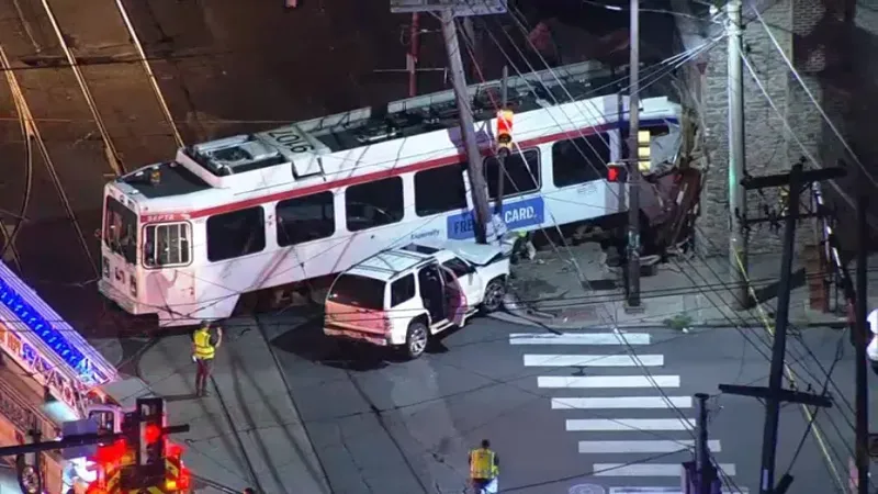 Trolley slams into colonial house in Southwest Philly — the 5th SEPTA crash in a week