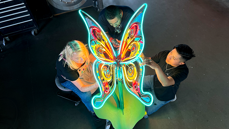 Catch Ion Art's labor of love in neon for The Surreal Garden at Zilker Botanical Garden