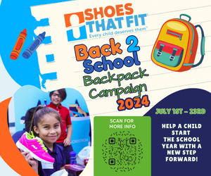 Shoes That Fit Back 2 School Backpack campaign flyer