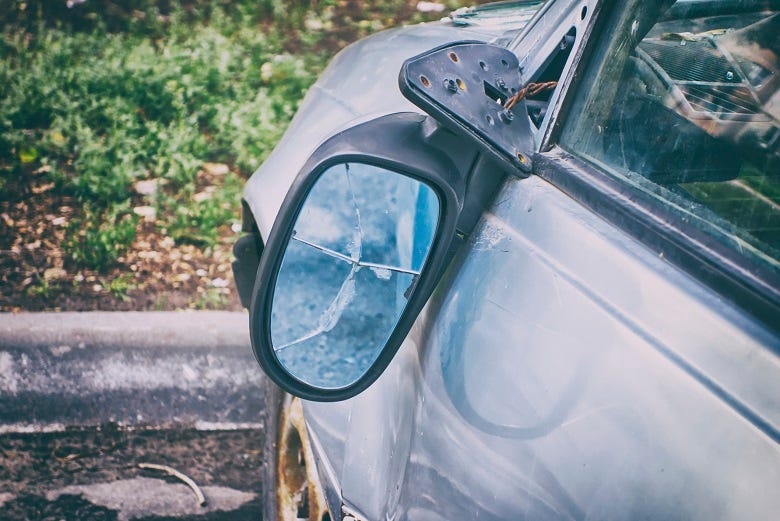 car's side mirror