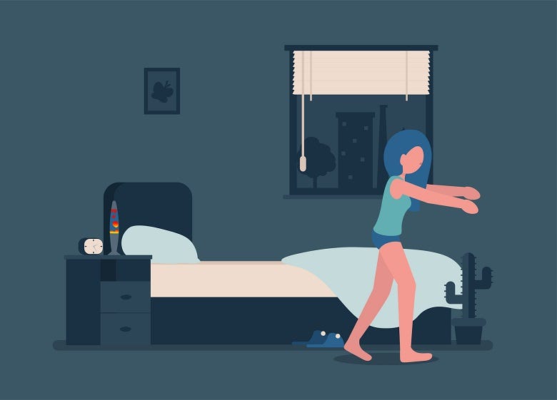 Sleep walking graphic