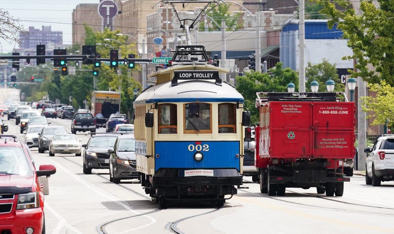 Loop trolley on Delmar Blvd.