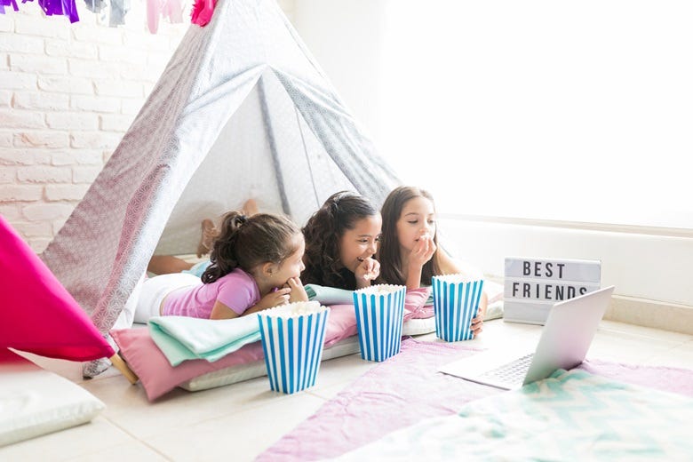 girls at a slumber party