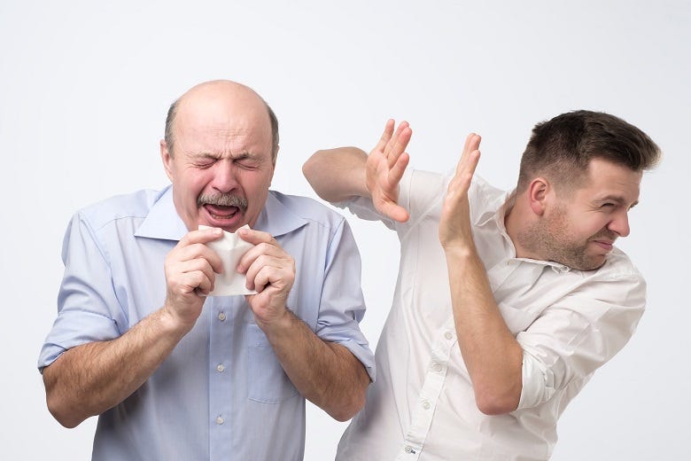 Man sneezing