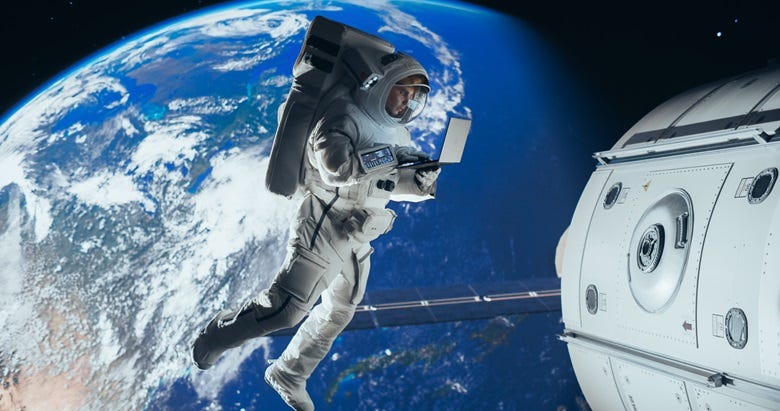 astronaut taking space walk