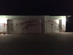 The prior home of a former Santa Rosa cop who testified for Derek Chauvin's defense is vandalized.