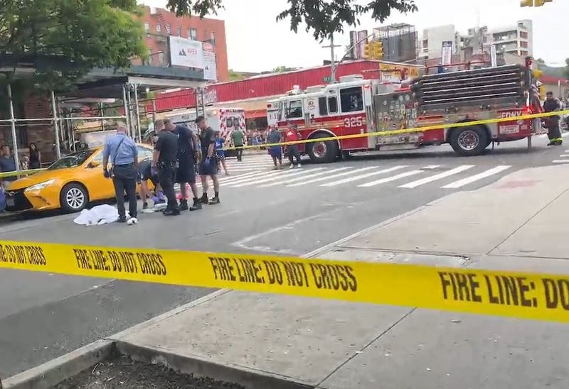 Officials respoond to the scene where an 16-year-old girl was killed after being struck by a vehicle.