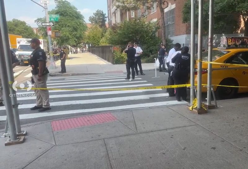 Officials respoond to the scene where an 16-year-old girl was killed after being struck by a vehicle.