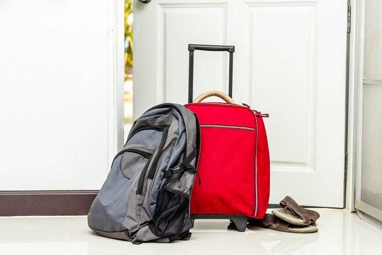 suitcases at door