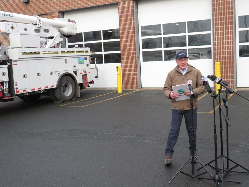 Eversource President of Connecticut Electric Operations Steve Sullivan holds a pre-storm press briefing at a company facility in Hartford, 1/28/22.