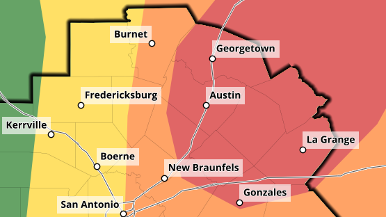 Threat for severe weather increases again for Austin metro area Monday PM