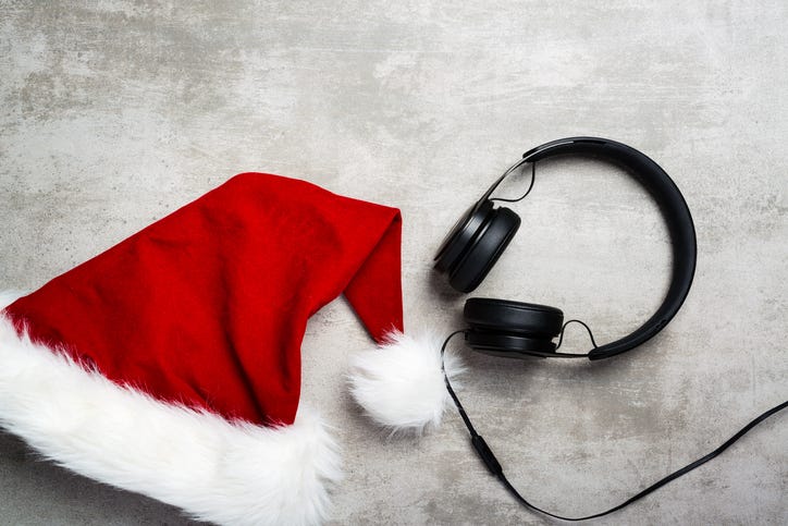 Santa Hat, headphones