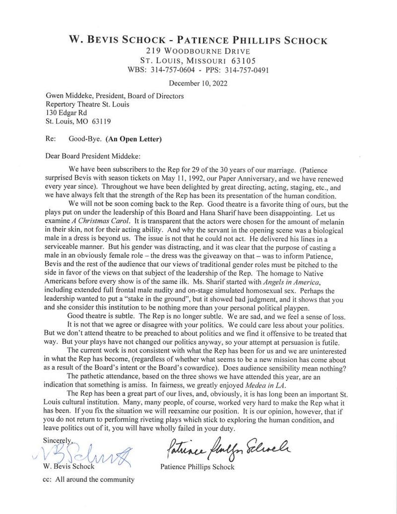 Beavis Schock Letter