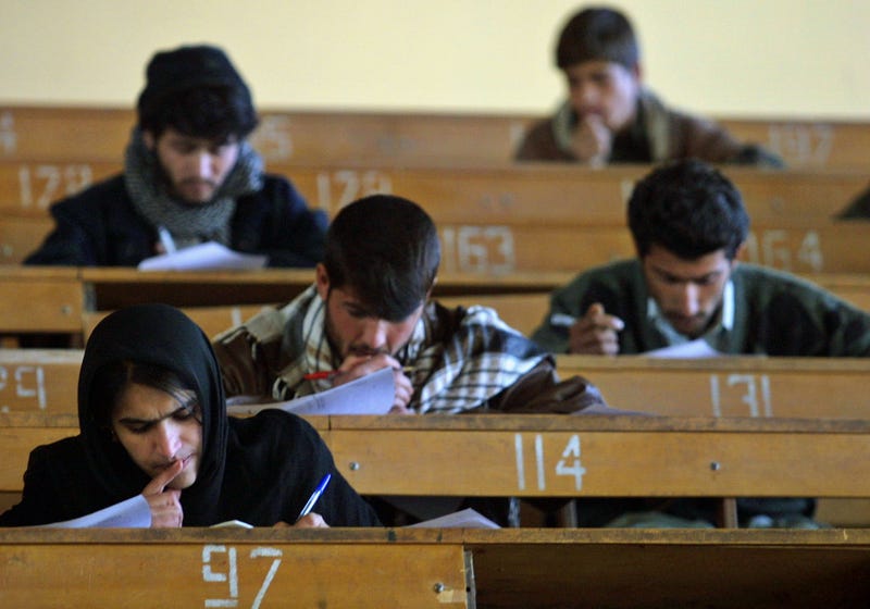 Students taking test