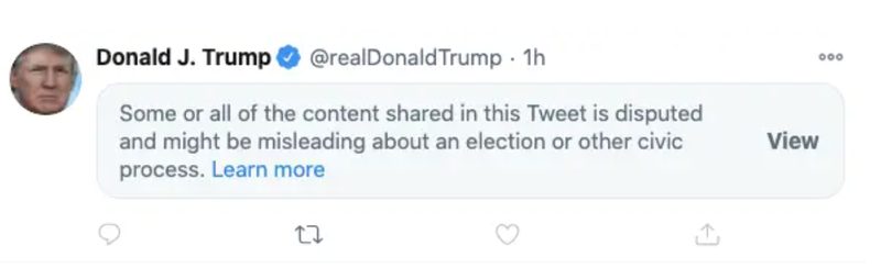 Screenshot of Trump's tweet