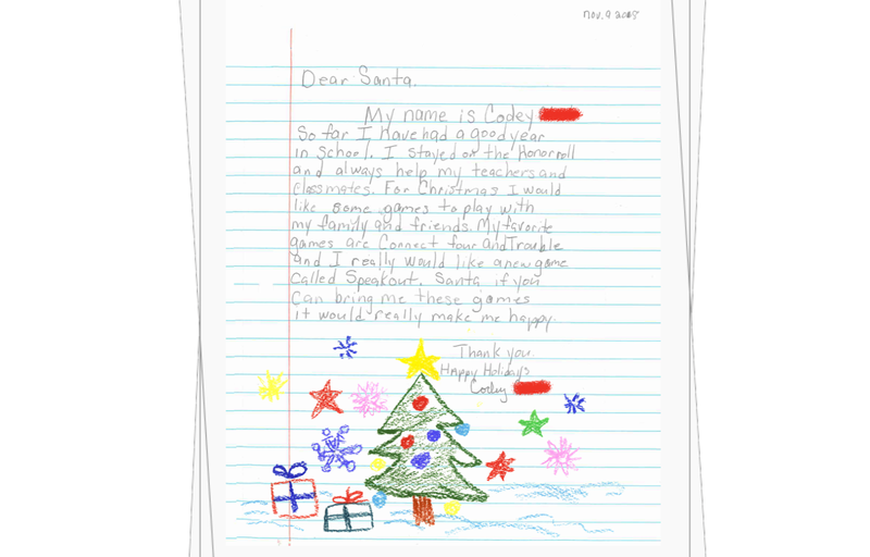 Santa For A Day letter