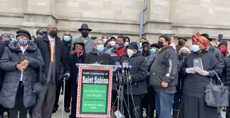 Parishioners and lay leaders of St. Sabina Church came out solidly behind their senior pastor, Fr. Mike Pfleger, who is accused by two brothers of sexually abusing them nearly 50 years ago.