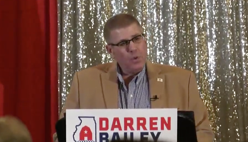 Illinois state Sen. Darren Bailey (R-Xenia) announces run for governor of Illinois.