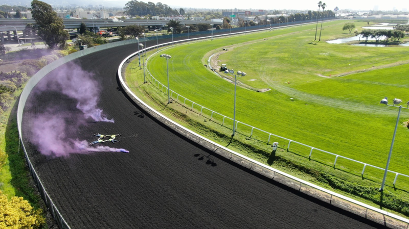 Four activists locked together in a "sleeping dragon" maneuver at Golden Gate Fields on Thursday afternoon.