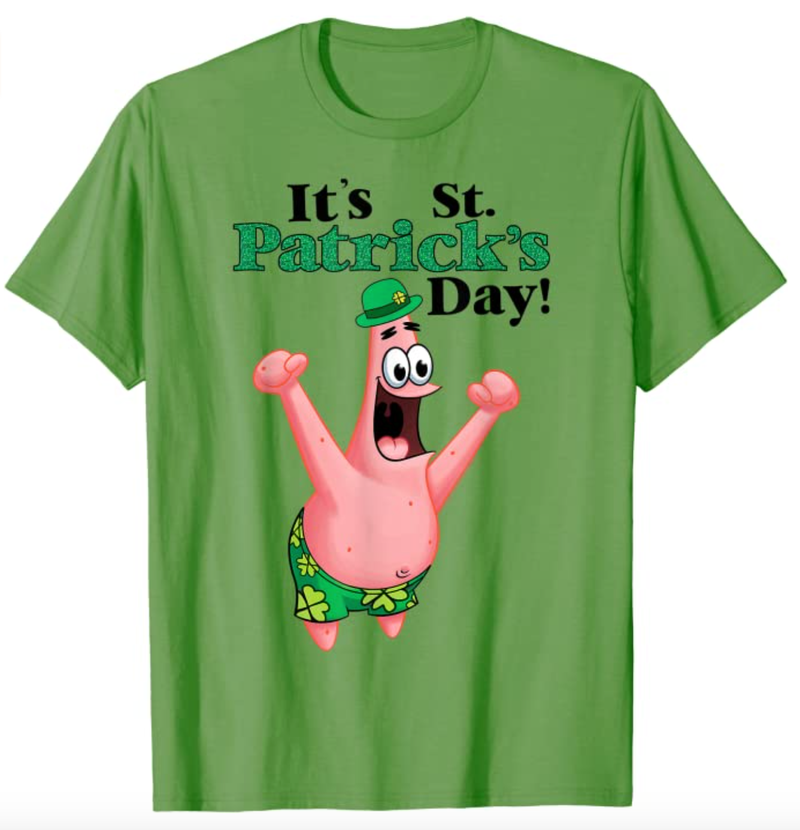 patrick from spongebob st patrick's day shirt