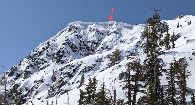 A view of the slope the unidentified male victim fell from on Saturday.