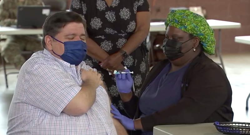 Illinois Governor JB Pritzker received his first dose of the COVID-19 vaccine on Wednesday, while announcing that more than five million doses of coronavirus vaccine have been administered in the state.