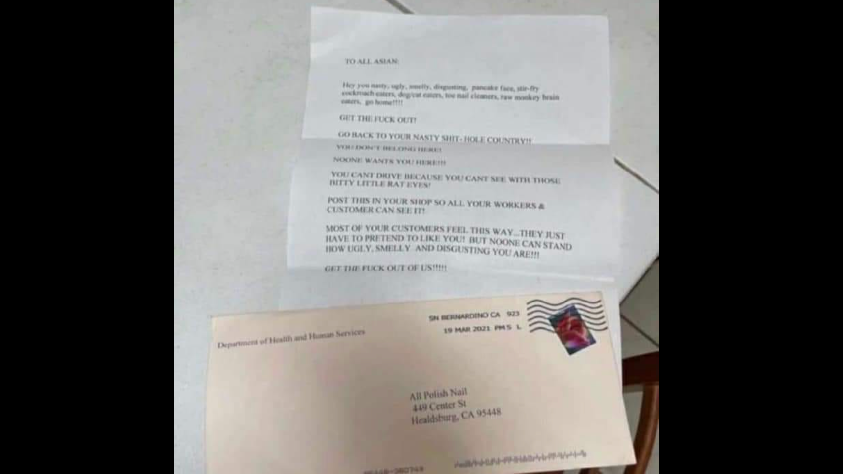 'You don't belong here!': Asian-owned Healdsburg business one of at least two to get racist letter