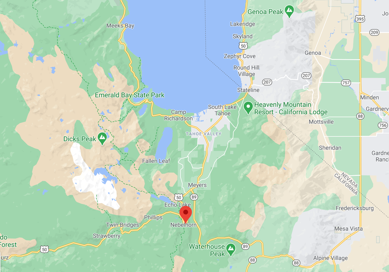 Location of the rockslide on Highway 50.