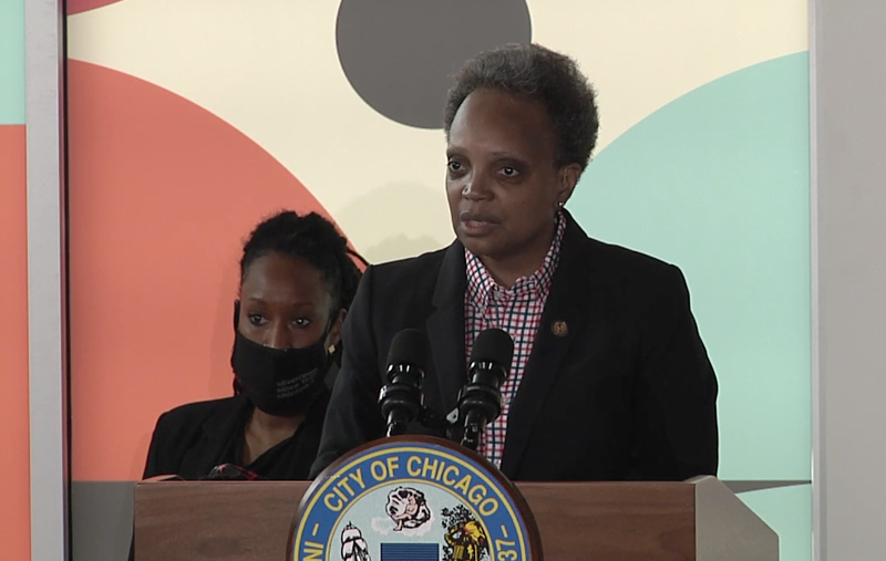 Mayor Lori Lightfoot took part in a groundbreaking for a new South Side winery-restaurant, and to aim at banks reluctant to lend Black business people the capital they need.