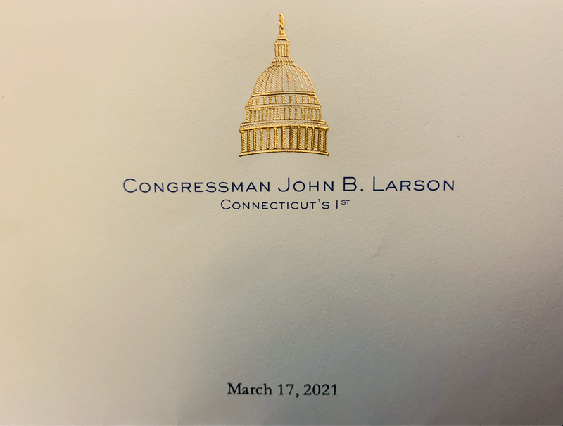 Letter from Congressman John B. Larson