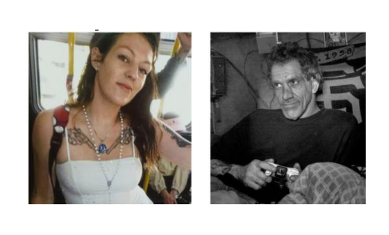 Victims Lindsay Elaine McCollum (left) and Eddie Wayne Tate (right), also known as "Tennessee," were killed in the December 2016 double shooting.
