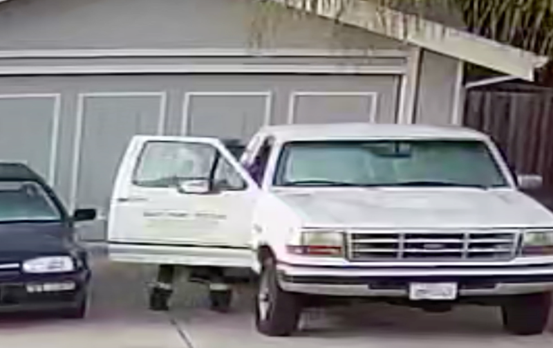 The suspect in a mass shooting at San Jose's VTA light rail yard is shown loading what appears to be a duffel bag into a pickup truck shortly before the incident.