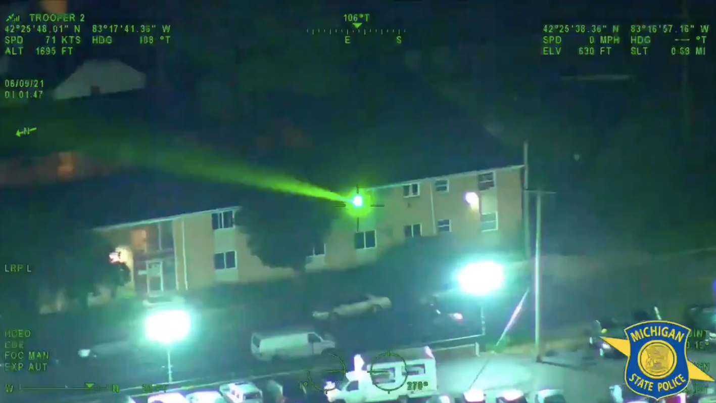 Detroit man faces charges after shining laser at state police helicopter