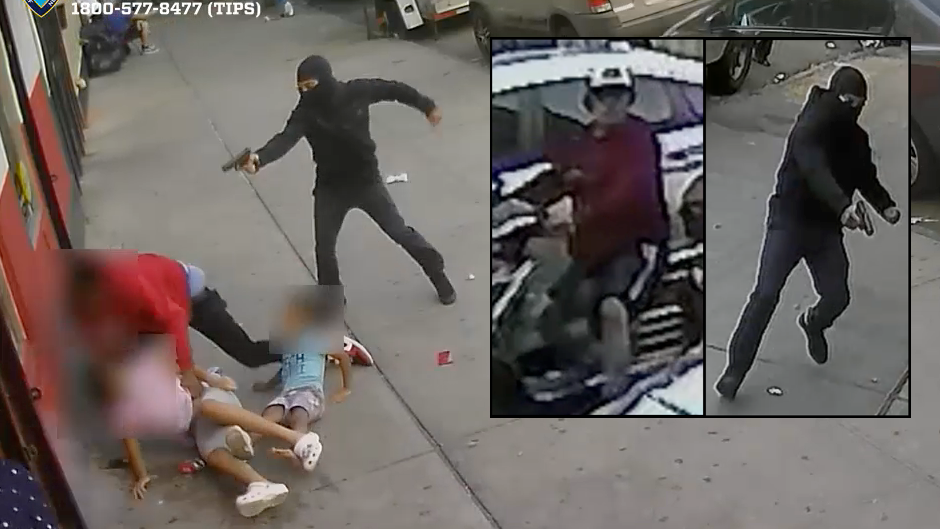 VIDEO: Children caught in crossfire of Bronx shooting unharmed, suspects sought