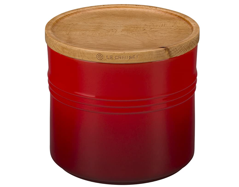 Le Creuset Stoneware Canister with Wood Lid
