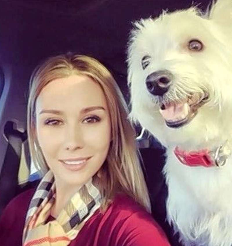 Amanda Ingram with her dog Casper who was killed during violent dog attack in Palatin in May.