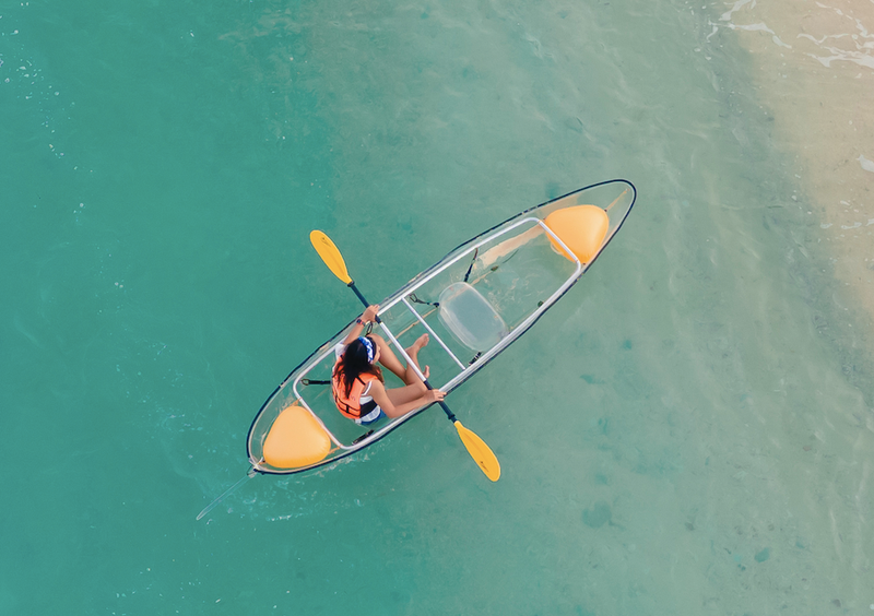Clear kayak on water