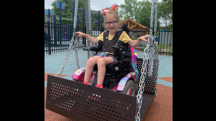 Girl in wheelchair finally gets to enjoy a playground swing: 'How can we get more of these?'