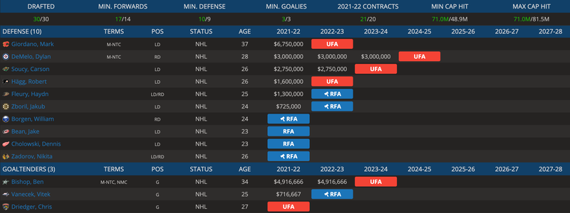 Seattle Kraken defense and goalies