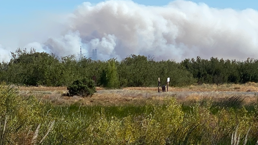 Brush fire erupts on Bradford Island; some residents evacuate while most battle blaze