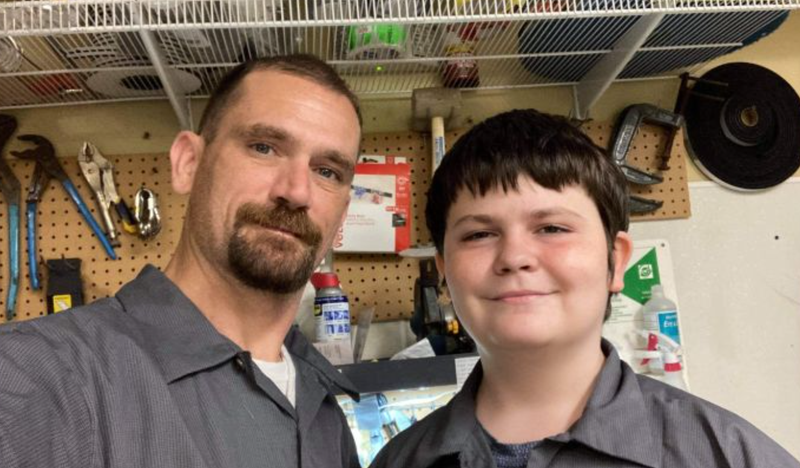 Steven Wayne Butler III and his father.