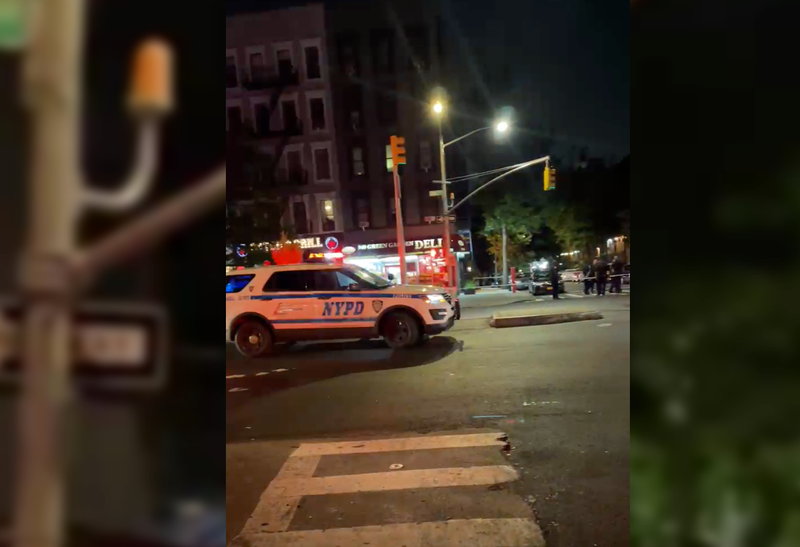 The shooting scene in Harlem, where a 41-year-old man was also wounded overnight
