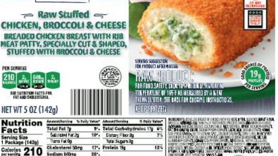 Thousands of frozen raw chicken products recalled over Salmonella contamination