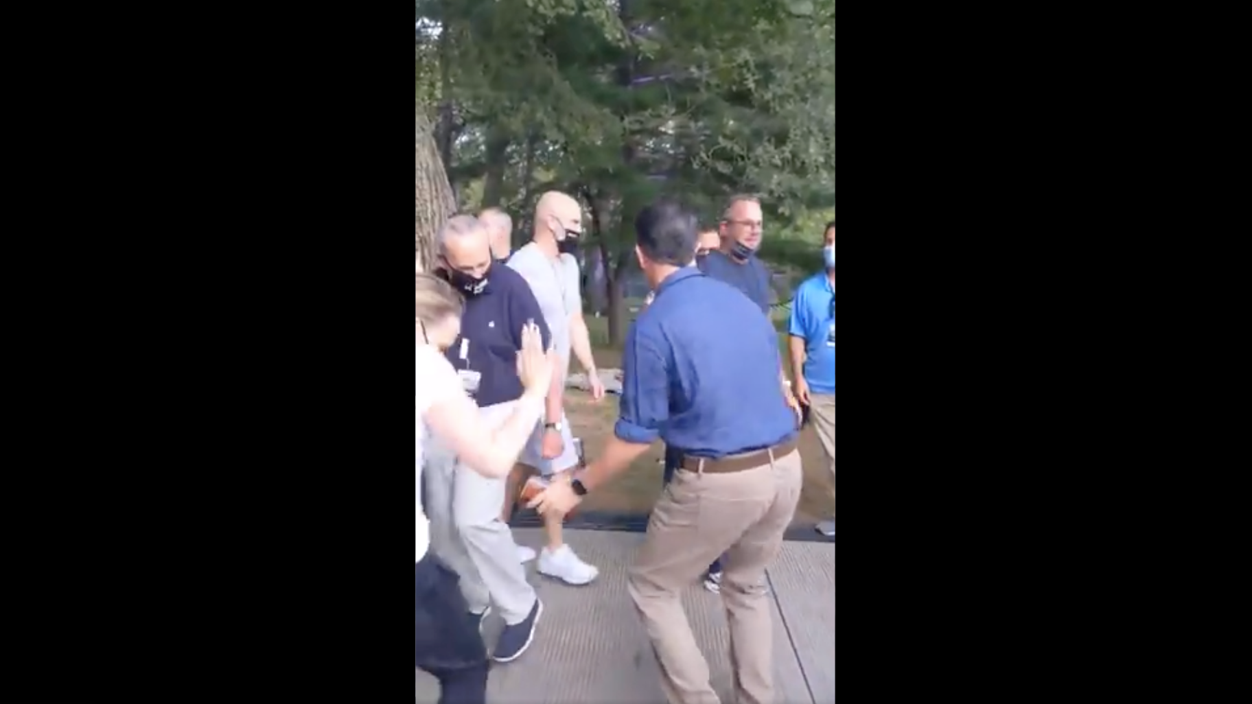 VIDEO: Chuck Schumer, Stephen Colbert dance backstage at rained-out We Love NYC concert