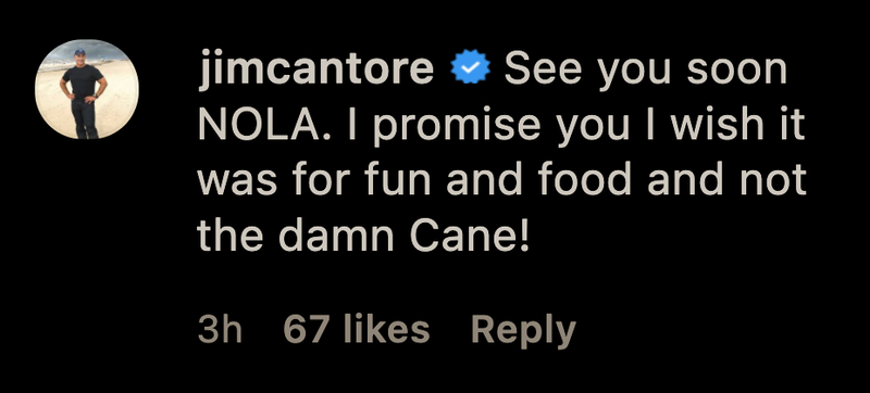 Jim Cantore comments on his NOLA travel plans.