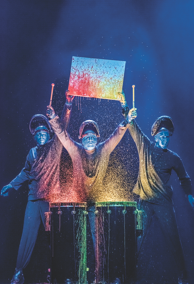 Blue Man Group paint drumming