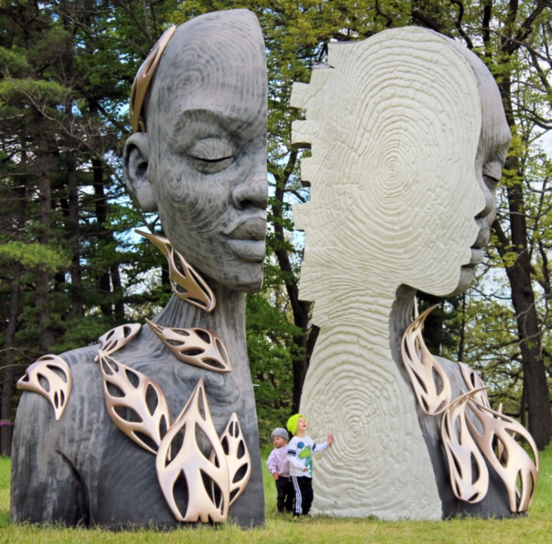 Heartwood is one of five large-scale sculptures in the Human+Nature exhibition.