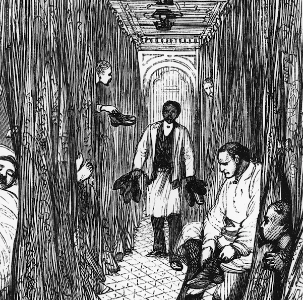 A Pullman sleeping car, 1870s