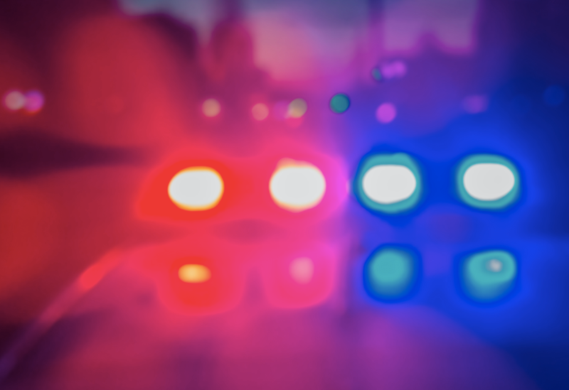 illustration of police lights, crime